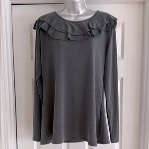 Sign Here Signature Clothing Ruffle Neck Top Large